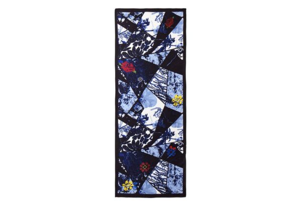 Desigual Halstuch Halstuch Tuch Schal Fou Denim Flowers Rectangle 24WAWA12/5000 - Image 3